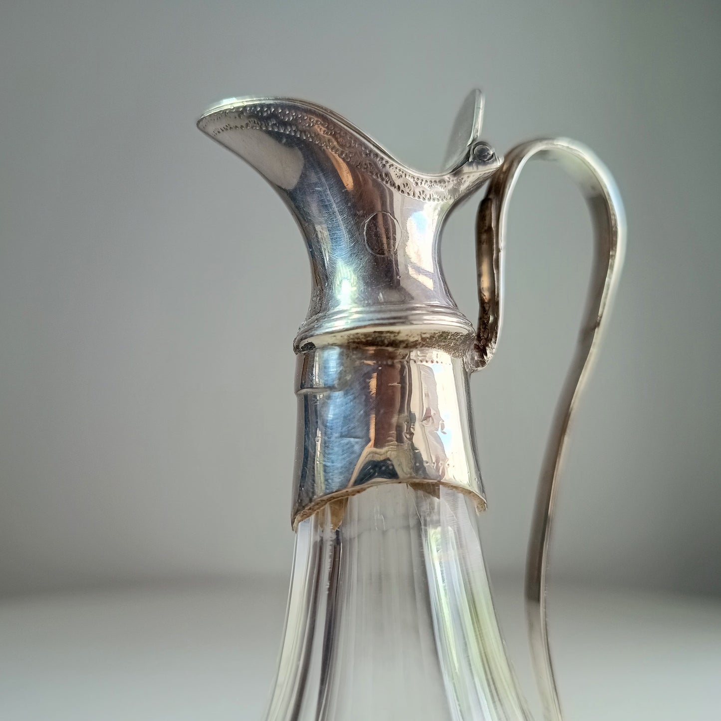 George III Neo-Classical Silver Mounted Bottle by Crispin Fuller | English Sterling Silver | Circa 1795–1799
