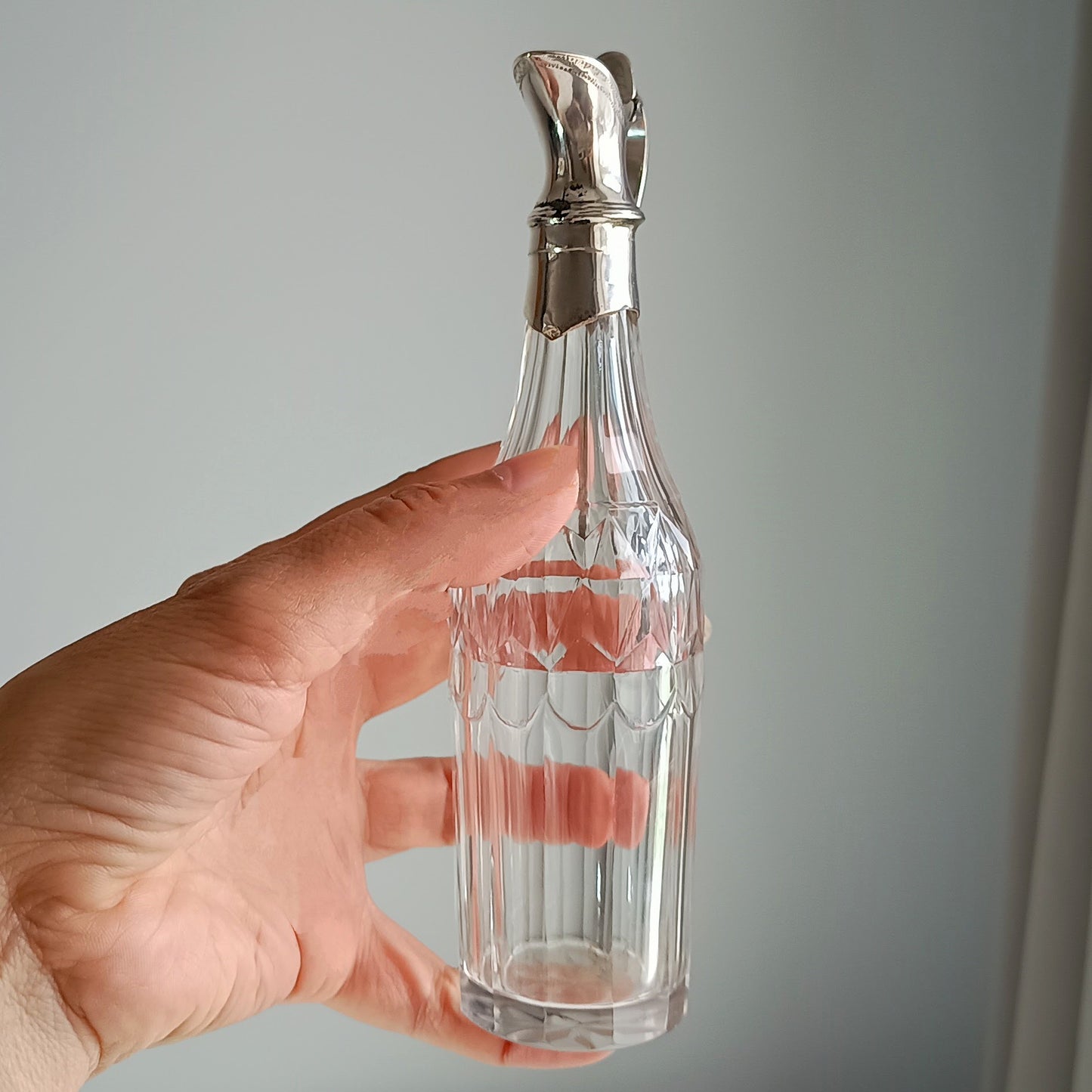 George III Neo-Classical Silver Mounted Bottle by Crispin Fuller | English Sterling Silver | Circa 1795–1799