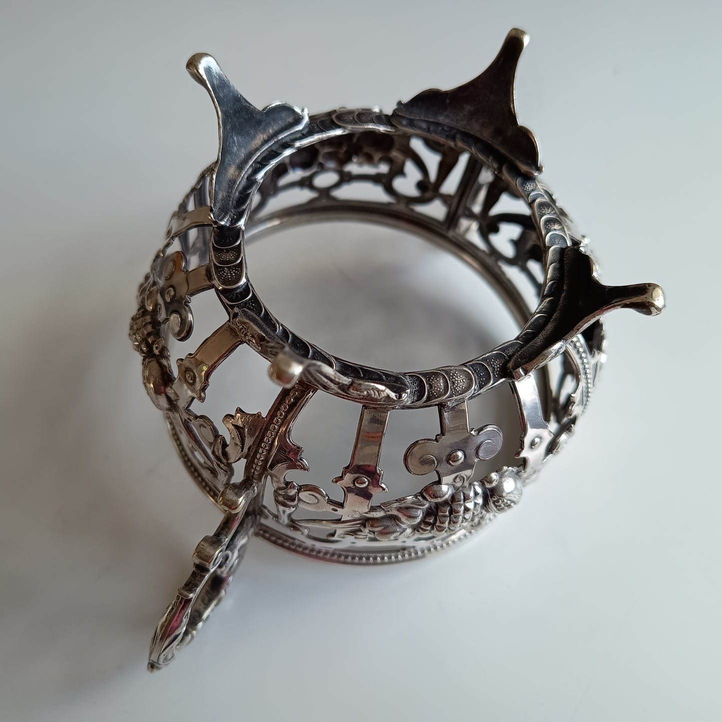 Signed WMF Art Nouveau silver tone Snacks Bowl or Jam Jelly Basket circa 1890 to 1905 with Cut out Design Jugendstil Vienna Cessation Era