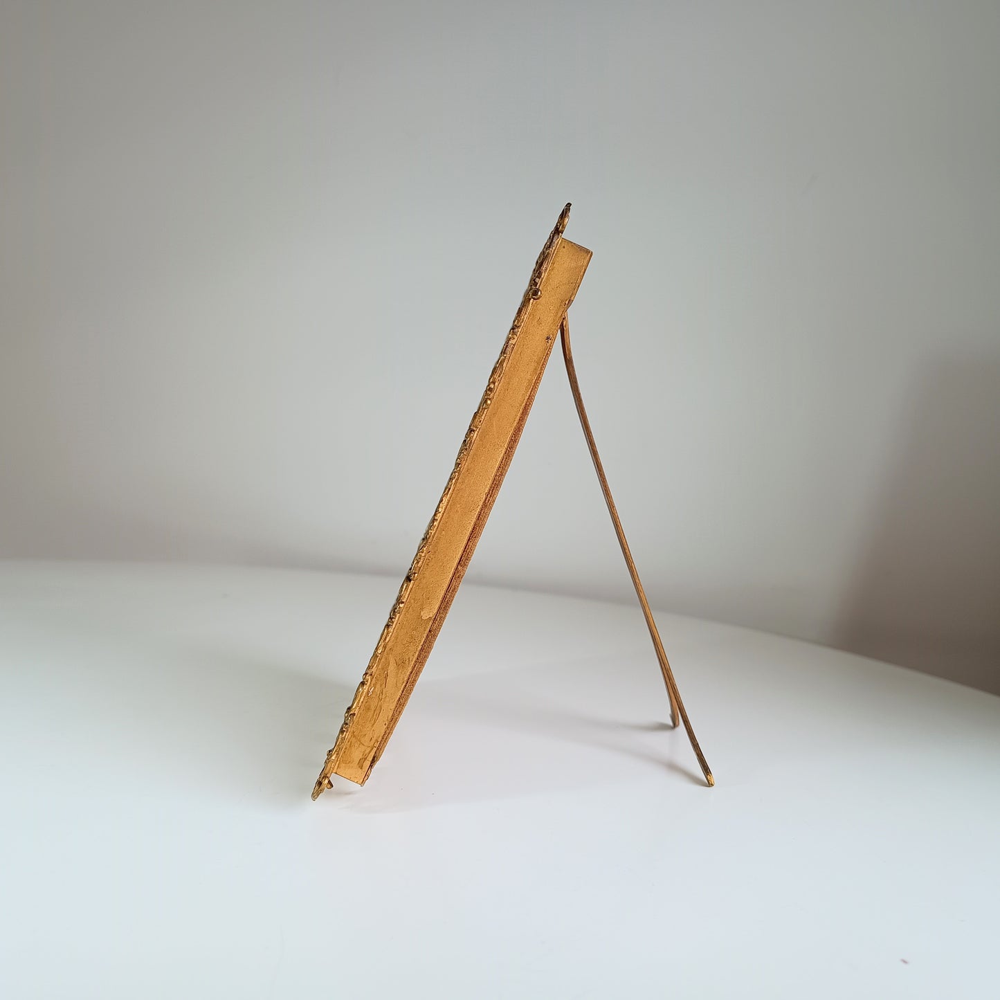 Antique French Gilt Brass Picture Frame with 1900 Photographic Portrait of an Edwardian Lady – Velvet Back and Dore Bronze Easel Stand