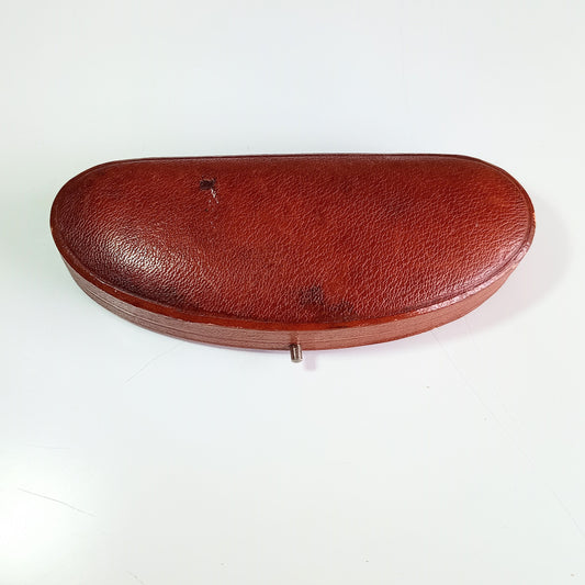 Brown leather vintage buttons or jewelery case 