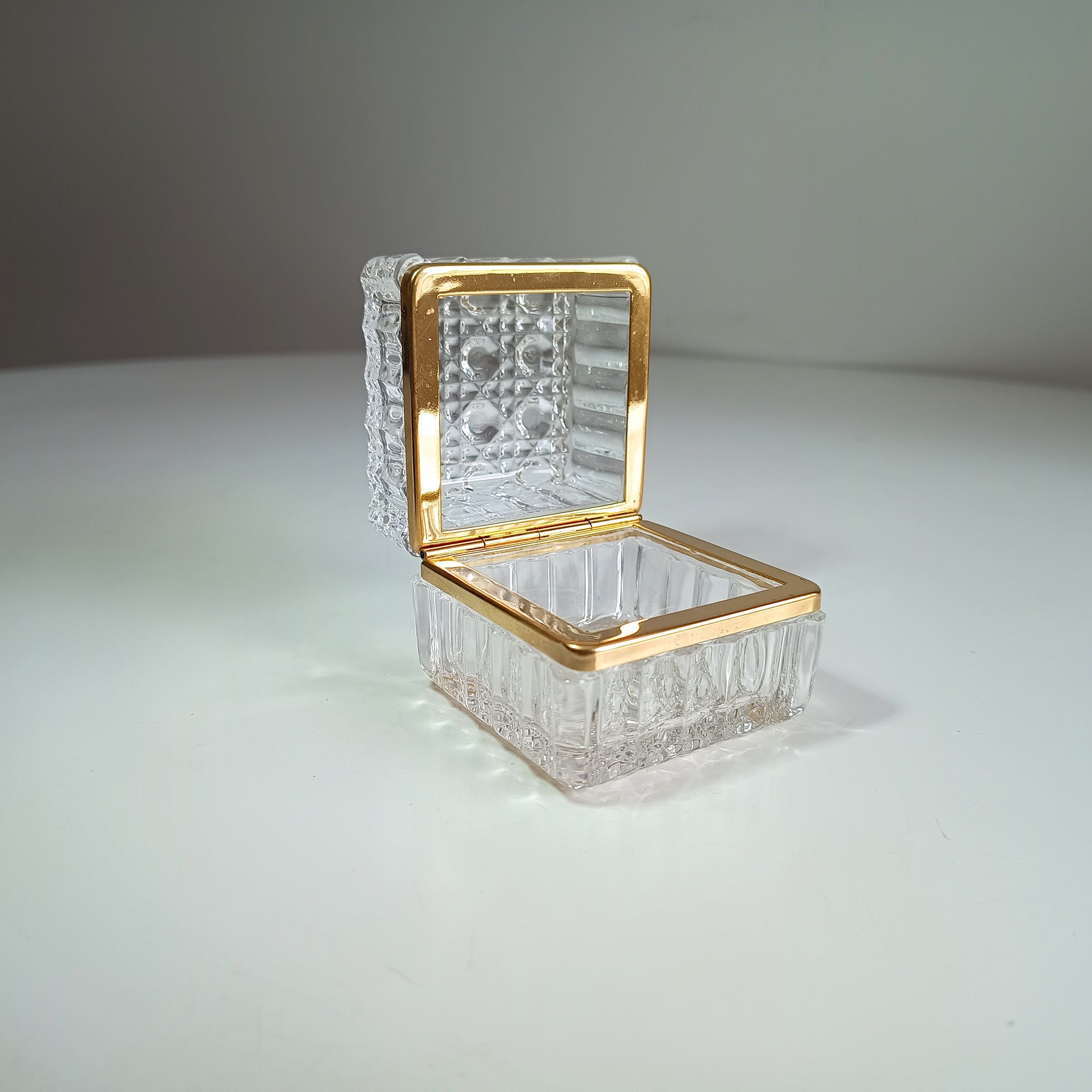 Baccarat style Cut Glass Jewellery Box 