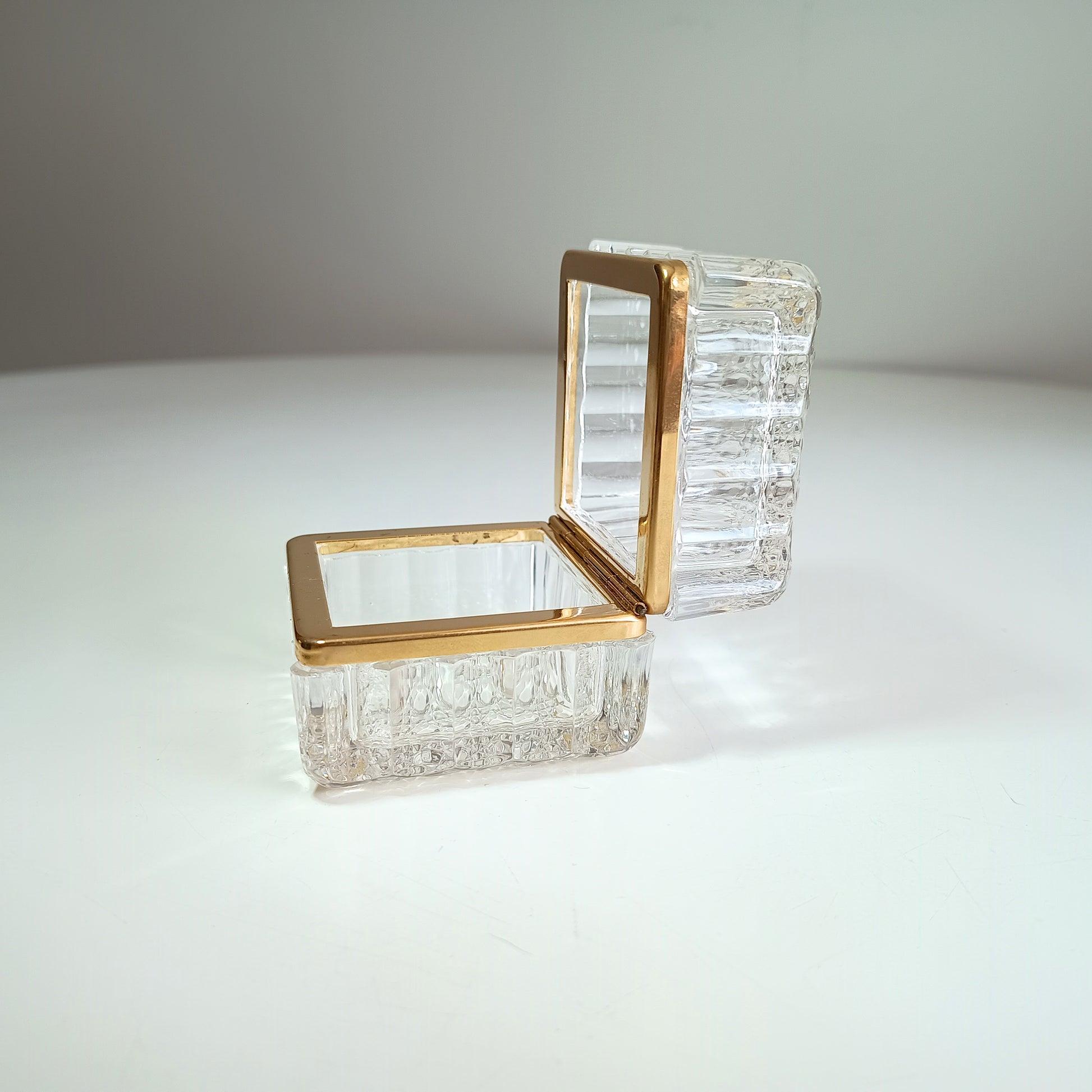 Baccarat style Cut Glass Jewellery box 