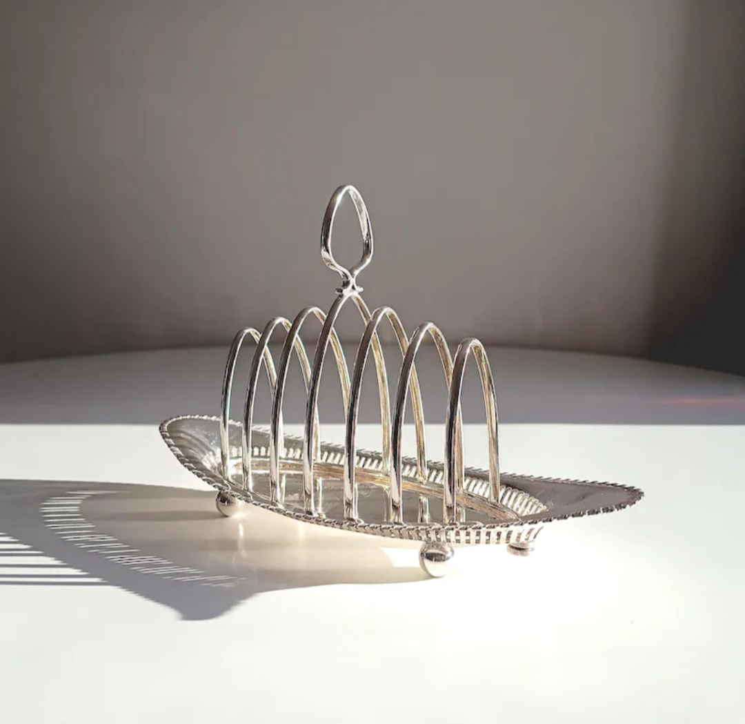 Art Nouveau Silver Plate Boat Toast Rack, George Travis, 1890