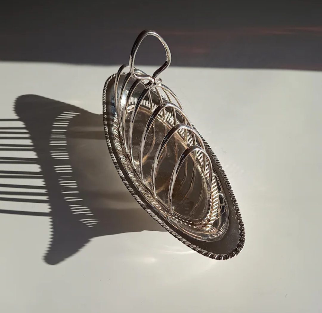 Art Nouveau Silver Plate Boat Toast Rack, George Travis, 1890