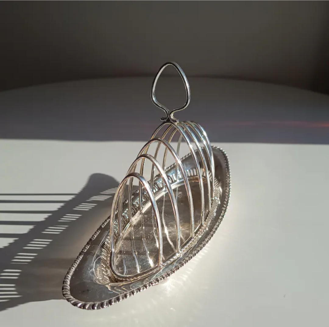 Art Nouveau Silver Plate Boat Toast Rack, George Travis, 1890