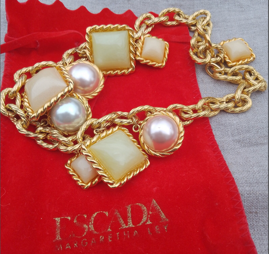 Escada - Authentic Haute Couture Glamourous Statement Charm Necklace signed by Margaretha Ley circa late 1980s to 1990s