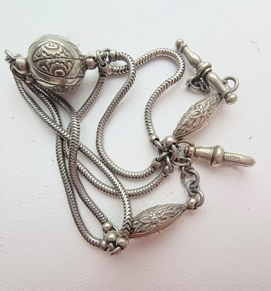 Victorian pocket watch Albertina chain