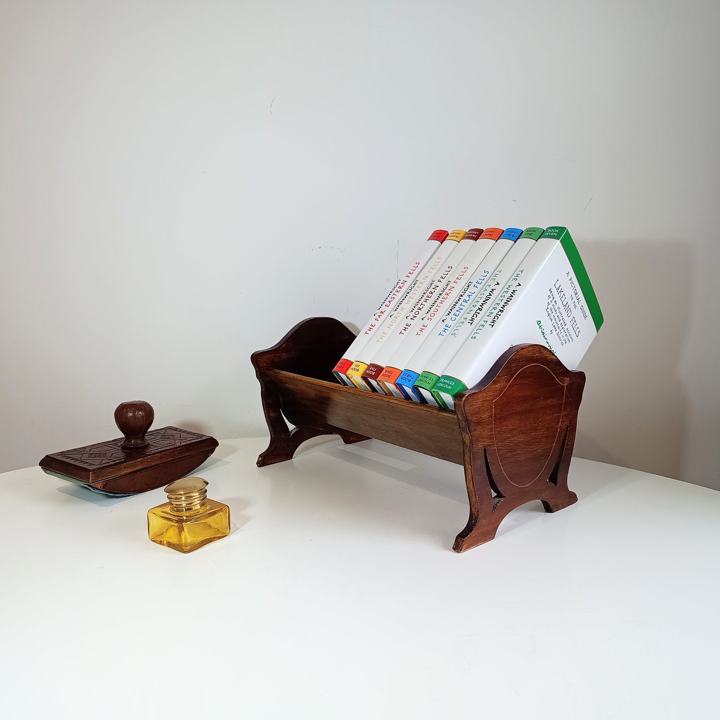 Antique Wooden Tabletop book stand or book trough
