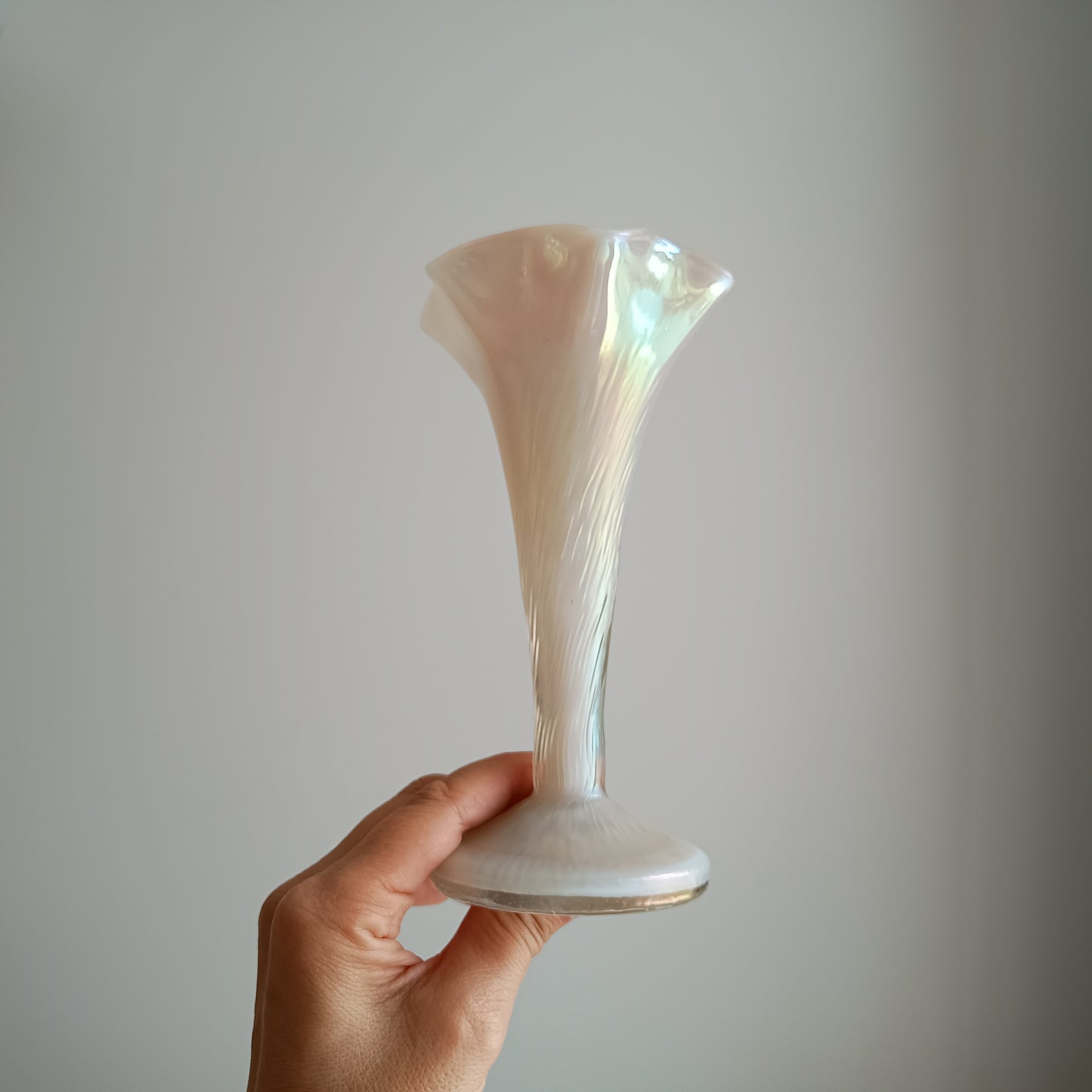 Art Nouveau Glass Vase, Mother of Pearl Irridescent Cased Glass Kralik Martele style, Bohemia c 1900