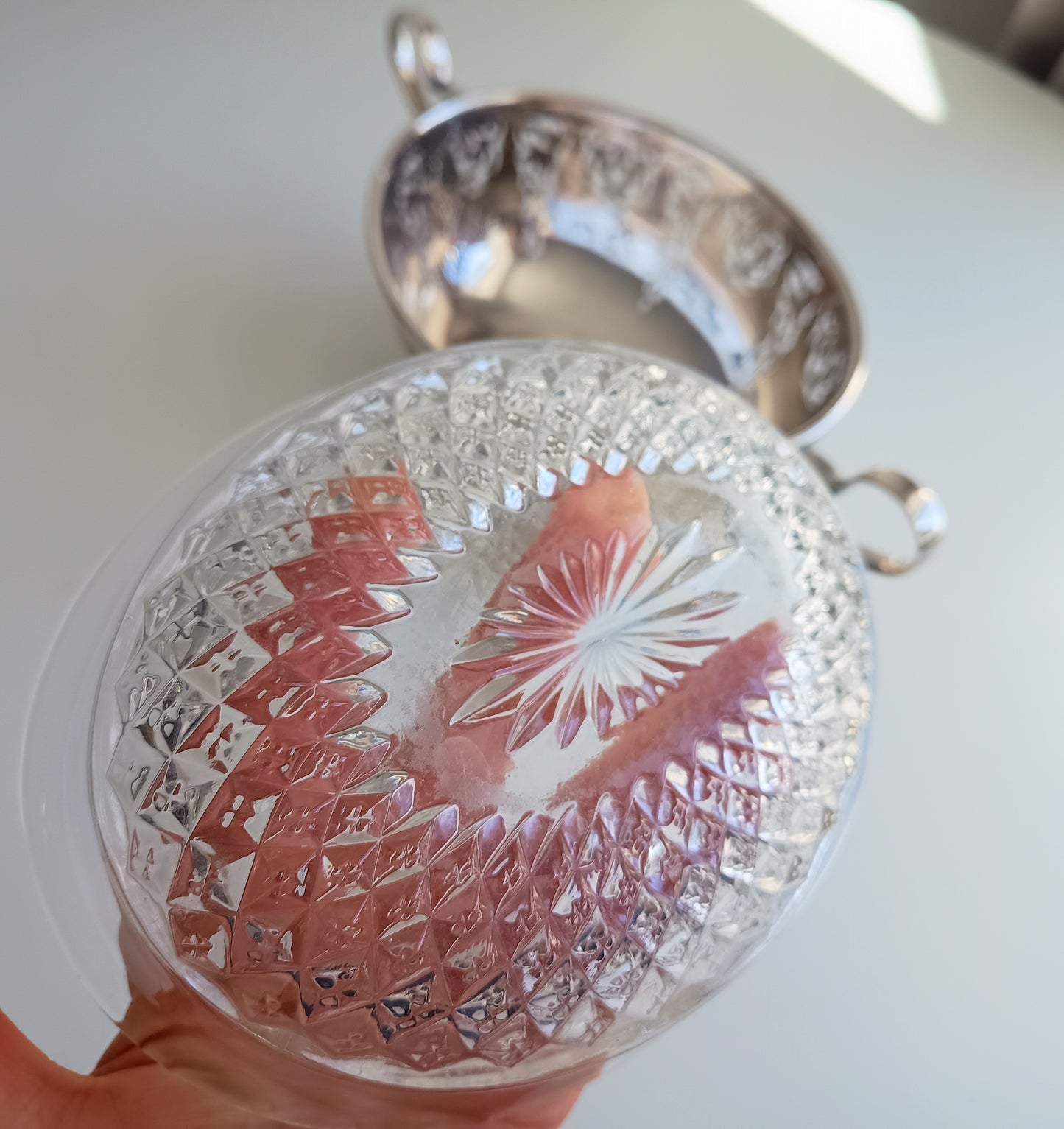 Antique Silver Plate Salad Serving Bowl: Curved Handles, Acanthus Feet, Belle Epoque