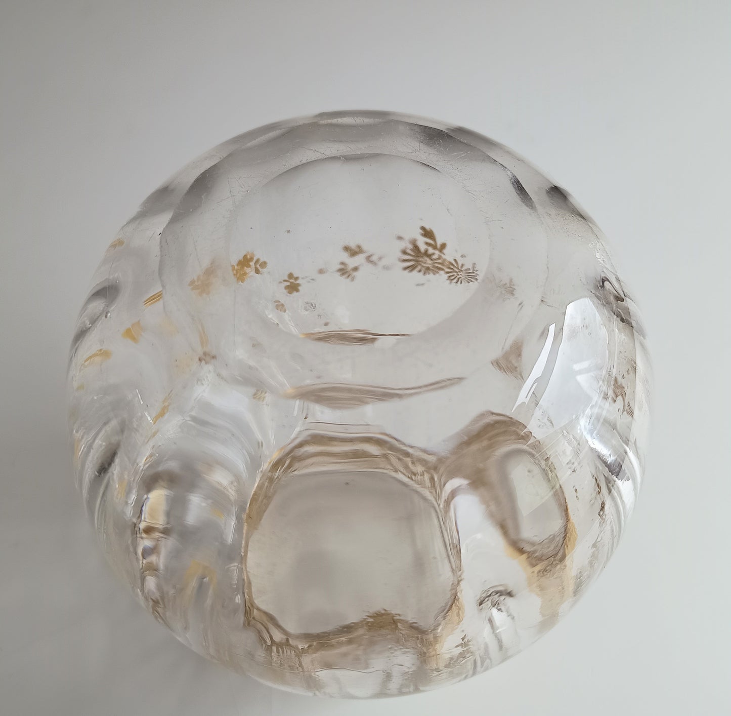 English Art Glass Rose Ball Vase Jules Barbe for Thomas Webb circa 1890s