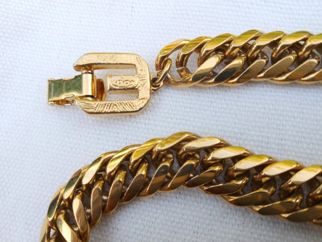 1980s Statement Givenchy Gold Plated Chain Belt or Necklace – Made in France
