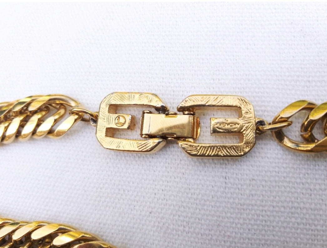 1980s Statement Givenchy Gold Plated Chain Belt or Necklace – Made in France