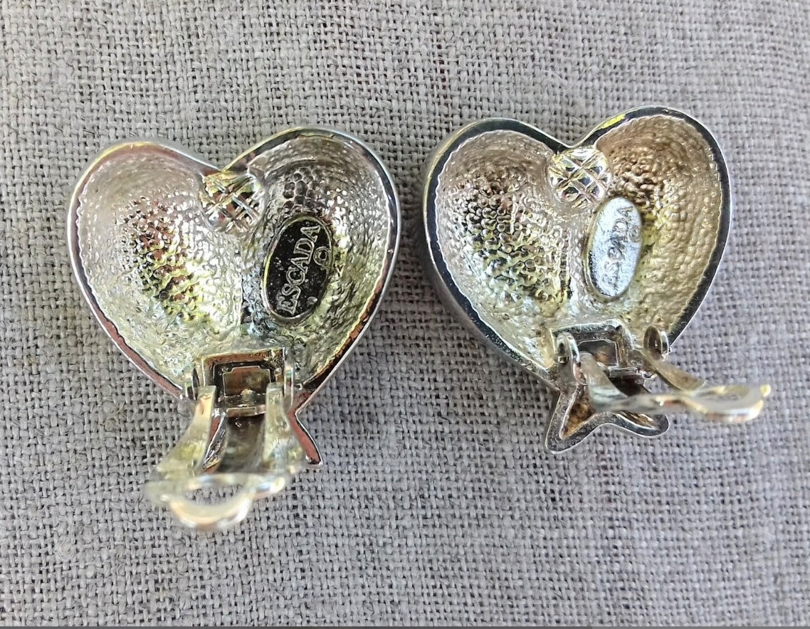 Escada Heart - Authentic Vintage Earrings in Signature Design